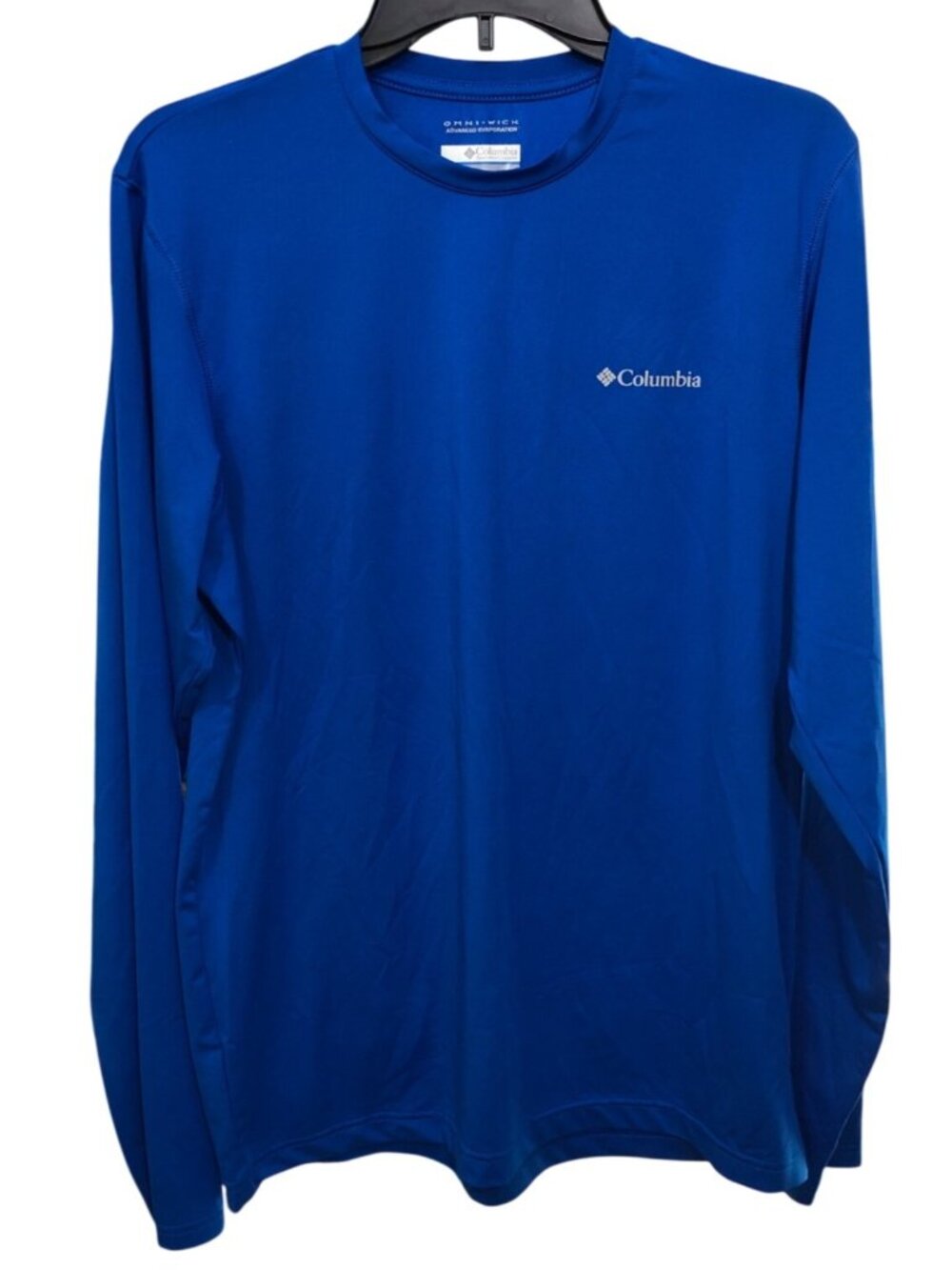 Columbia Omni-Wick Blue Shirt Mens S Moisture Wicking Top Athletic Long Sleeves